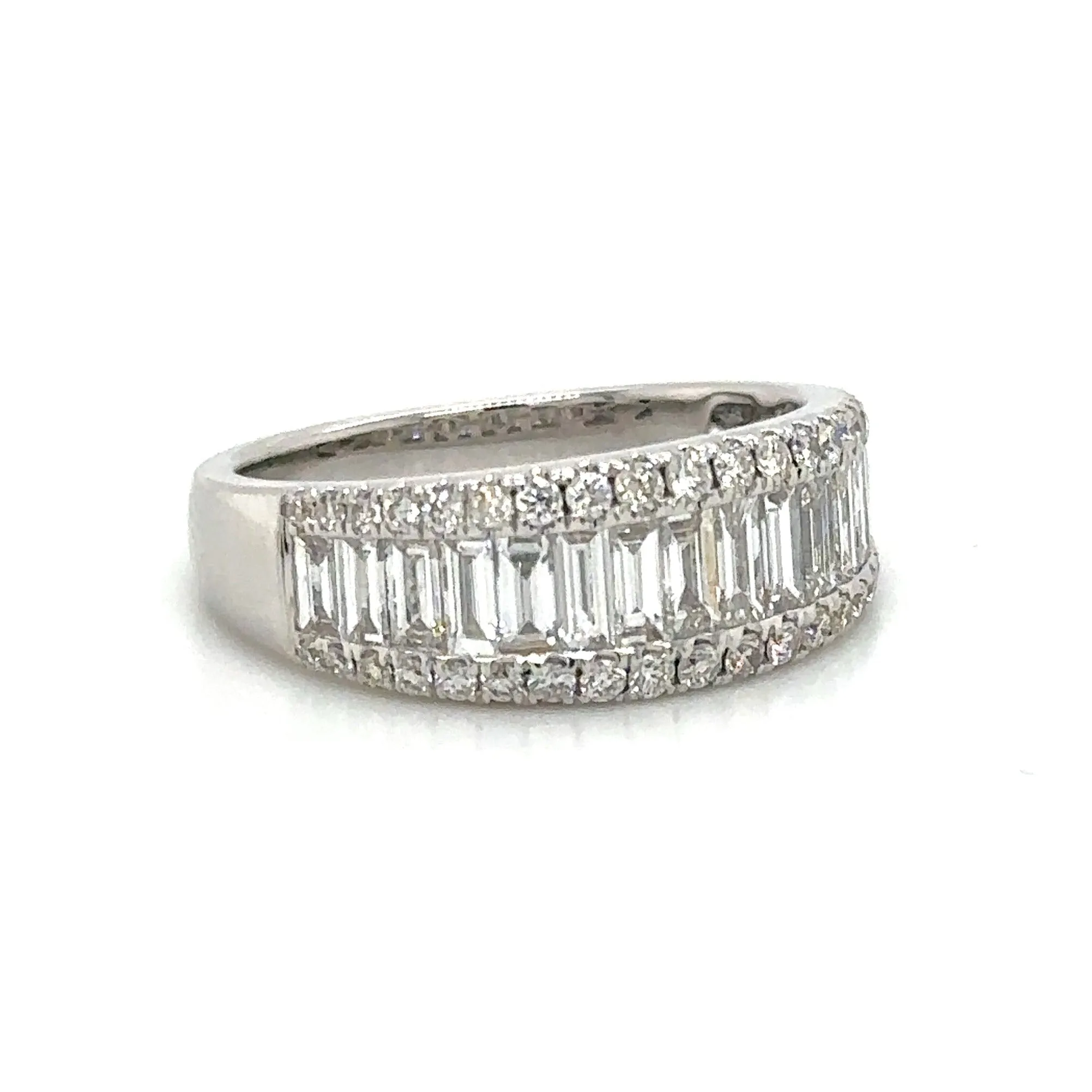 Baguette and Round Cut Diamond Ring 1.22ct tw