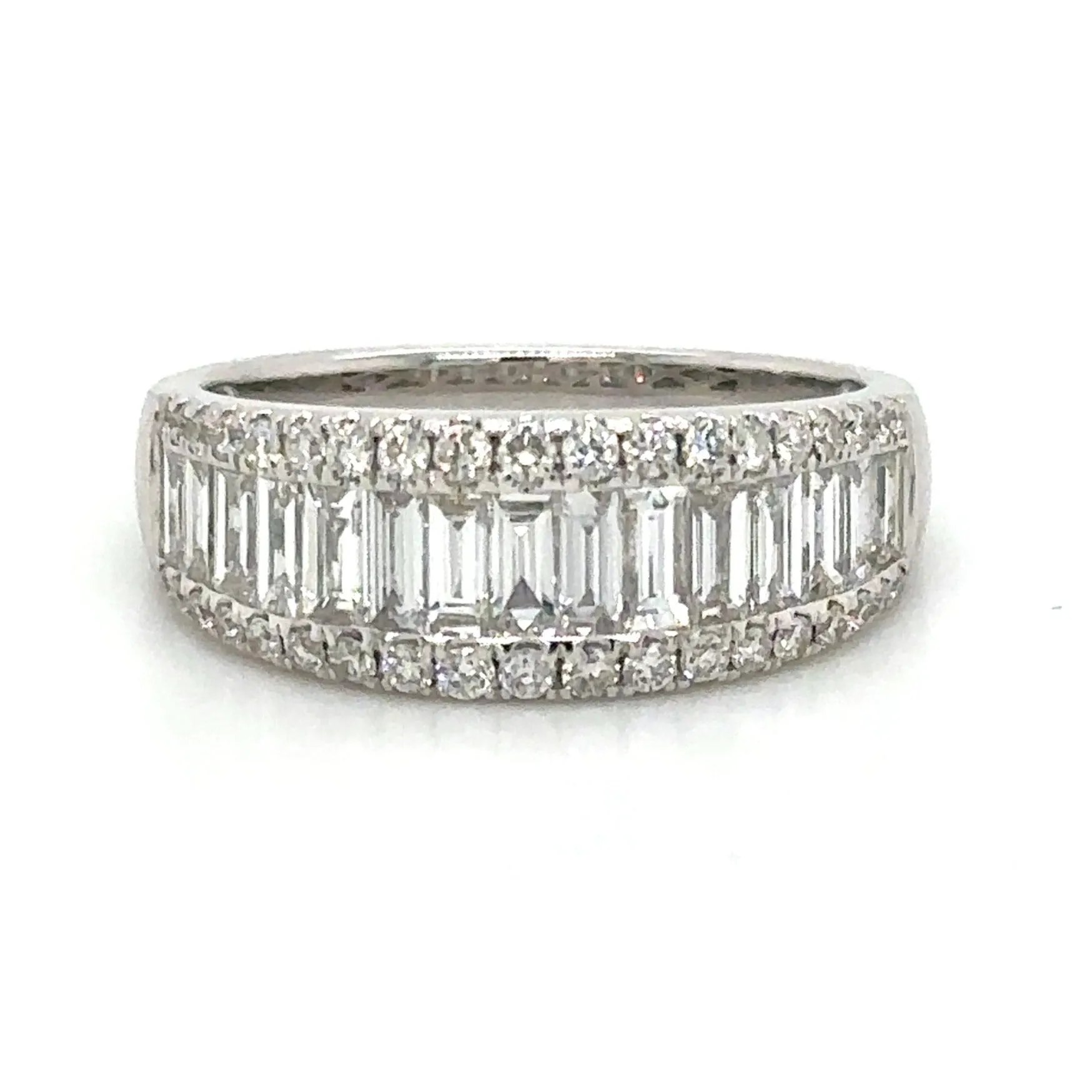 Baguette and Round Cut Diamond Ring 1.22ct tw