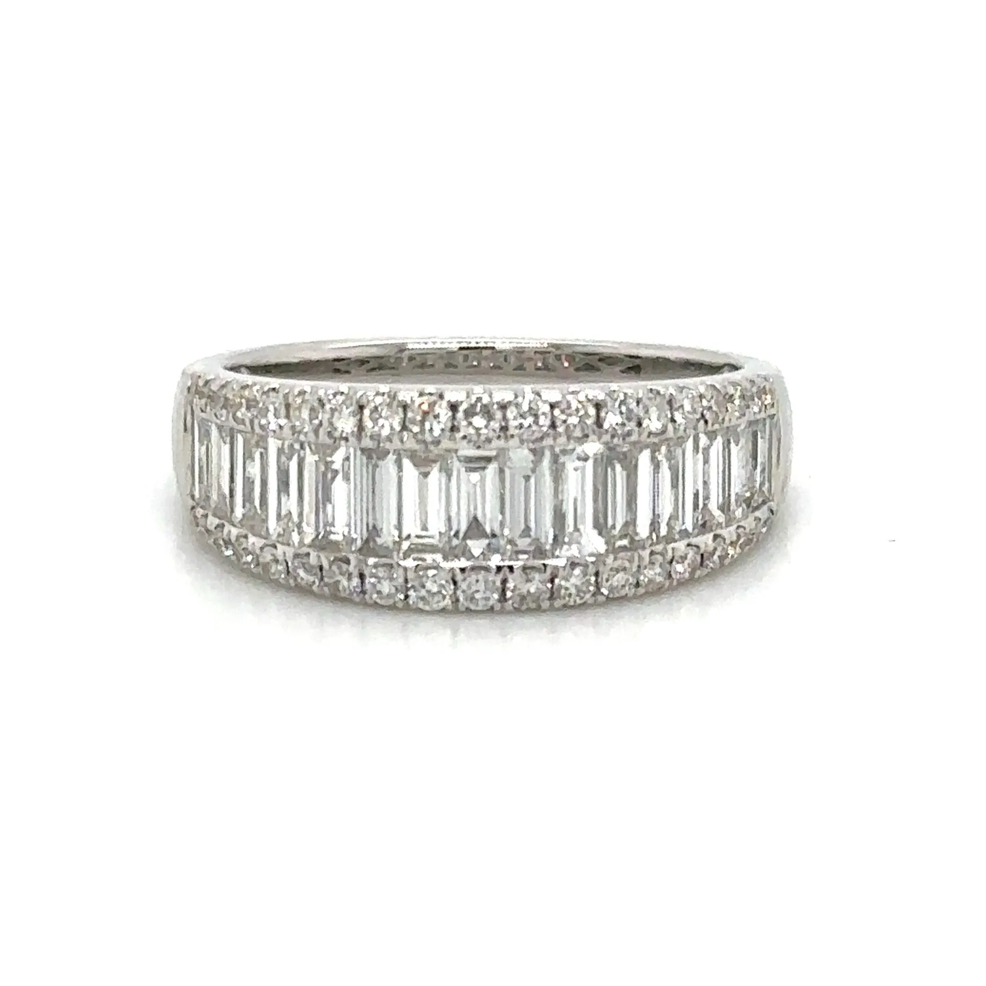 Baguette and Round Cut Diamond Ring 1.22ct tw