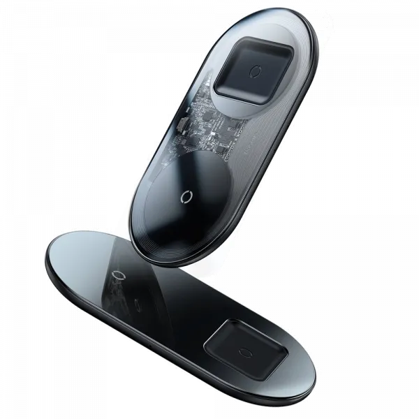 Baseus Simple 2 In 1 Wireless Charger 15W Max Qi Black