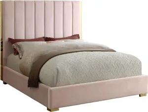Becca Pink Velvet Queen Bed