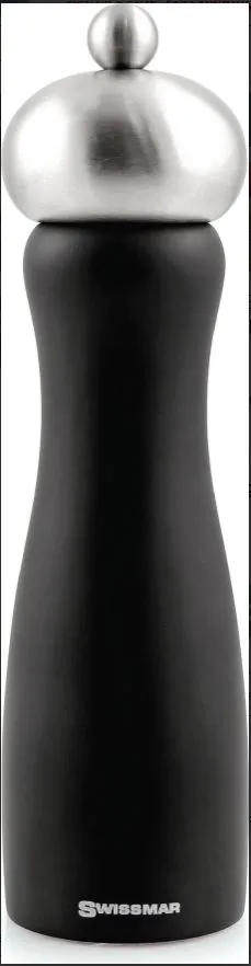 Belle Salt Mill Matte Black w/SS Top 8"