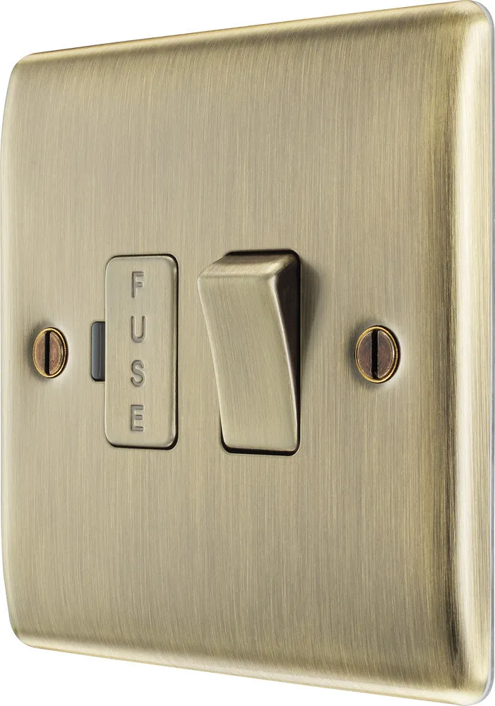 BG NAB50x5 Nexus Metal Switched Spur 13A - Antique Brass (5 Pack)