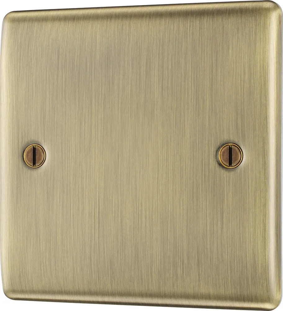 BG NAB94 Nexus Metal Single Blanking Plate - Antique Brass