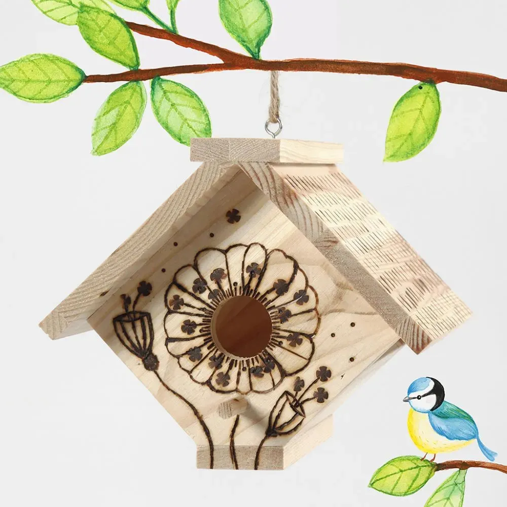 Bird feeding table Pinewood H:12,5cm D:14.5cm W:11.5cm