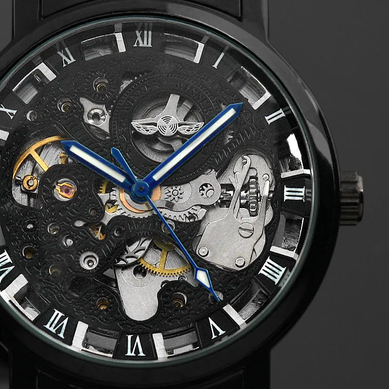 Black Antique Steampunk Mechanical Watch