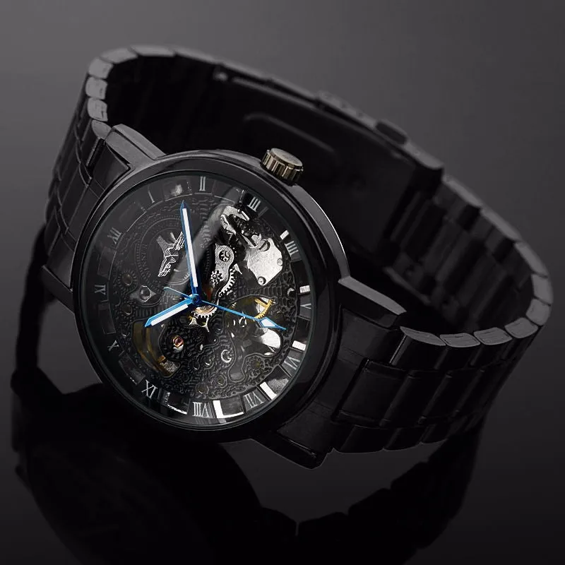 Black Antique Steampunk Mechanical Watch