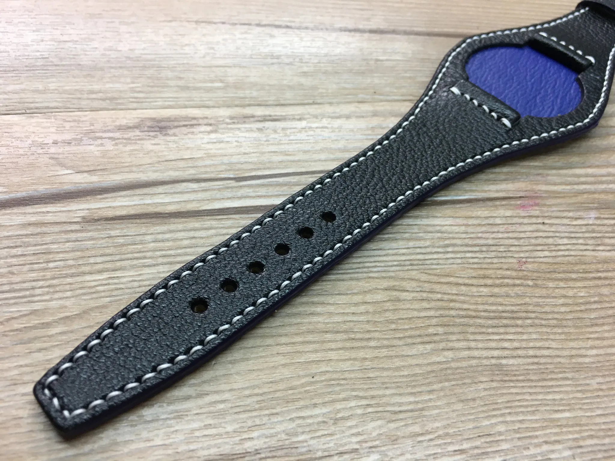 Black Leather cuff watch straps 20mm, Leather Bund Watch Band 19mm, Wrist watch band 22mm, Christmas Gift Ideas for him