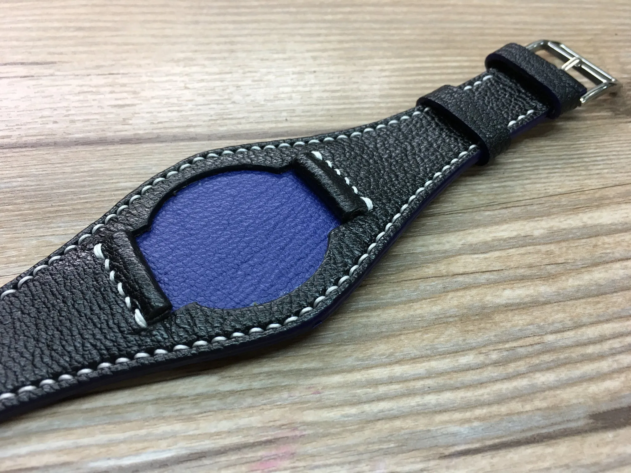 Black Leather cuff watch straps 20mm, Leather Bund Watch Band 19mm, Wrist watch band 22mm, Christmas Gift Ideas for him