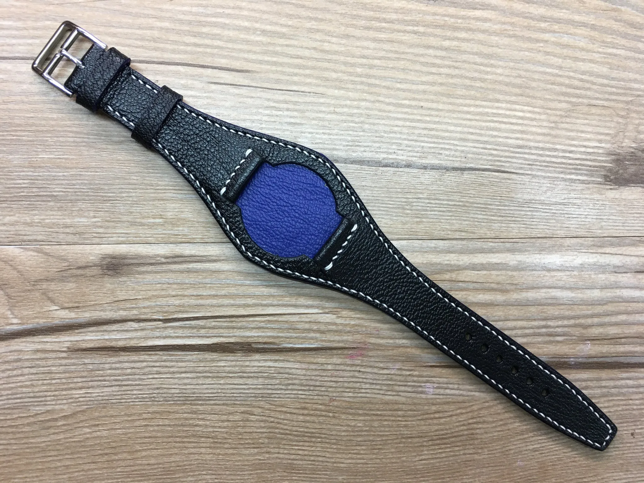 Black Leather cuff watch straps 20mm, Leather Bund Watch Band 19mm, Wrist watch band 22mm, Christmas Gift Ideas for him