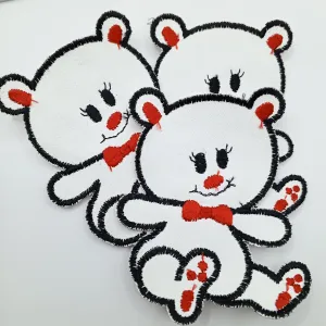 Black red white bear Iron on Appliqué Patches #465