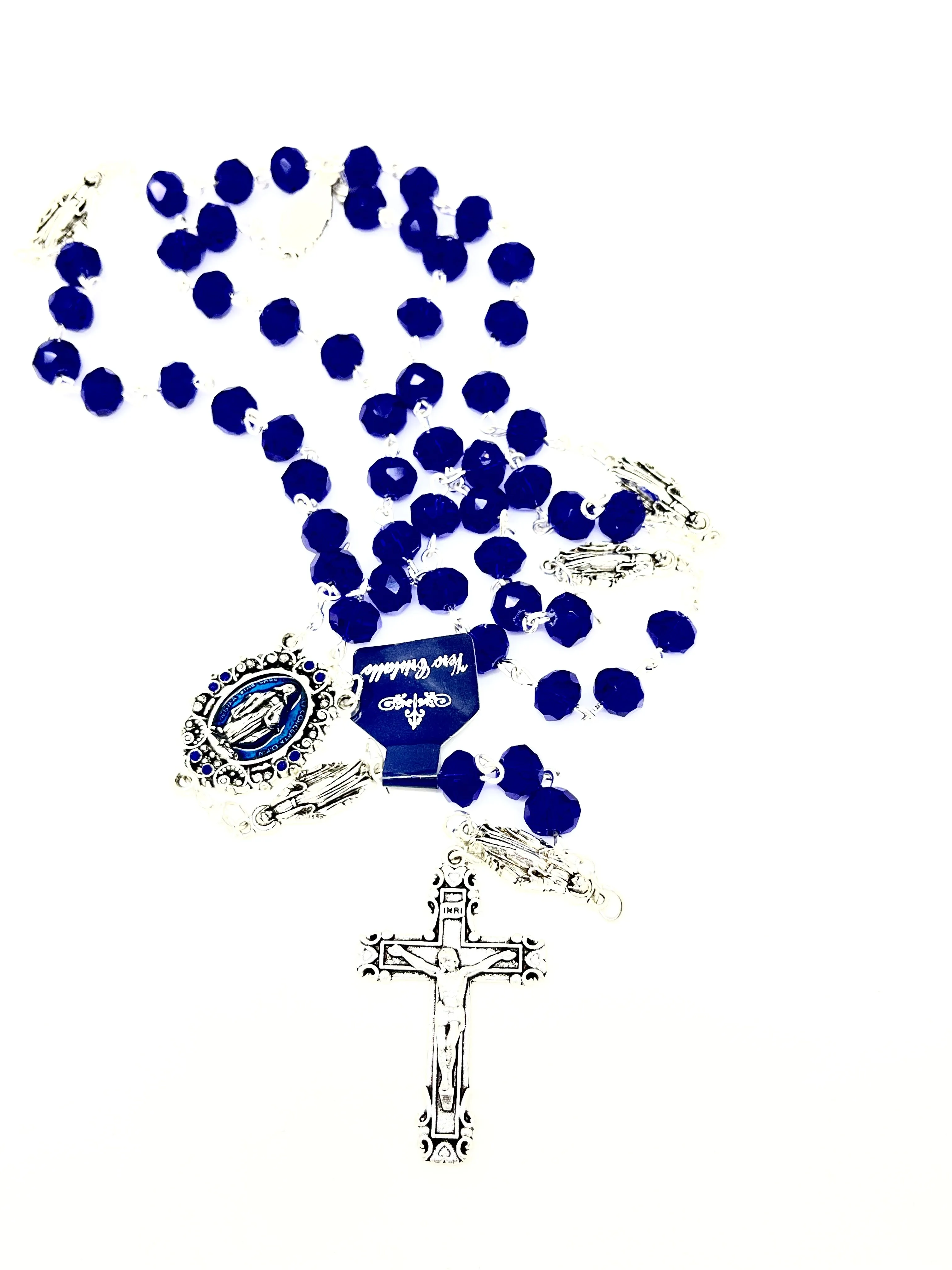 Blue Miraculous Medal Rosary