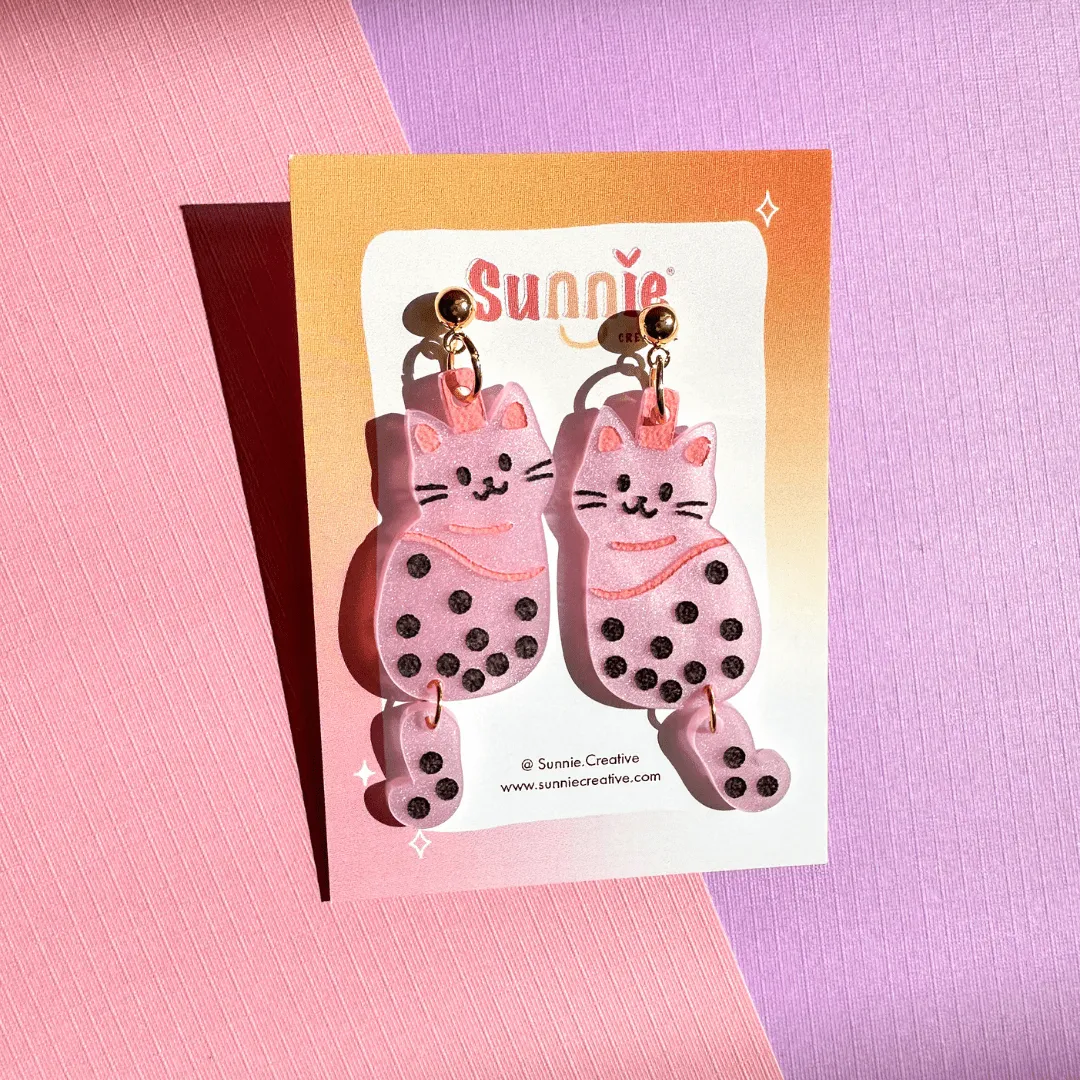 Boba Cat Dangles