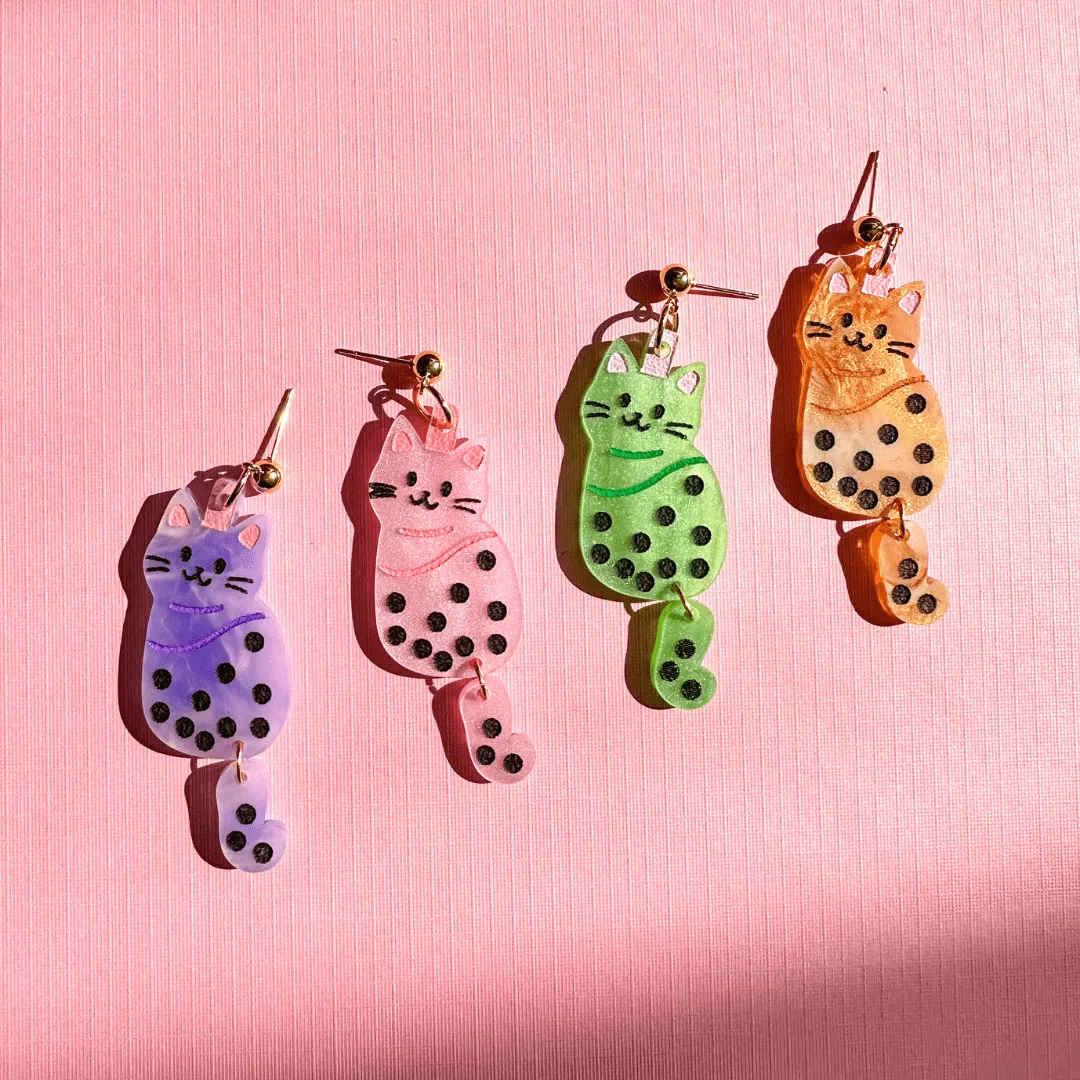Boba Cat Dangles