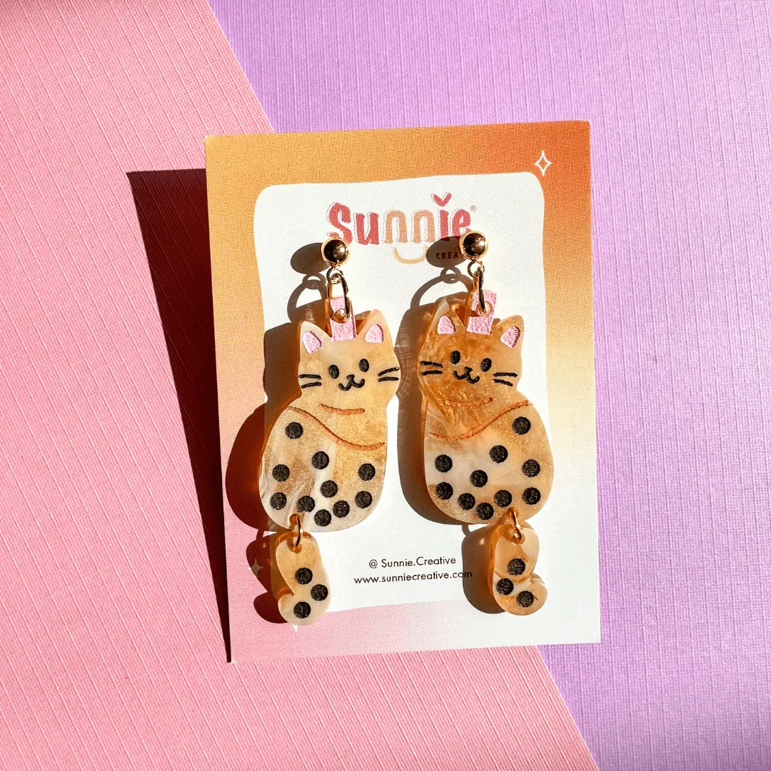 Boba Cat Dangles