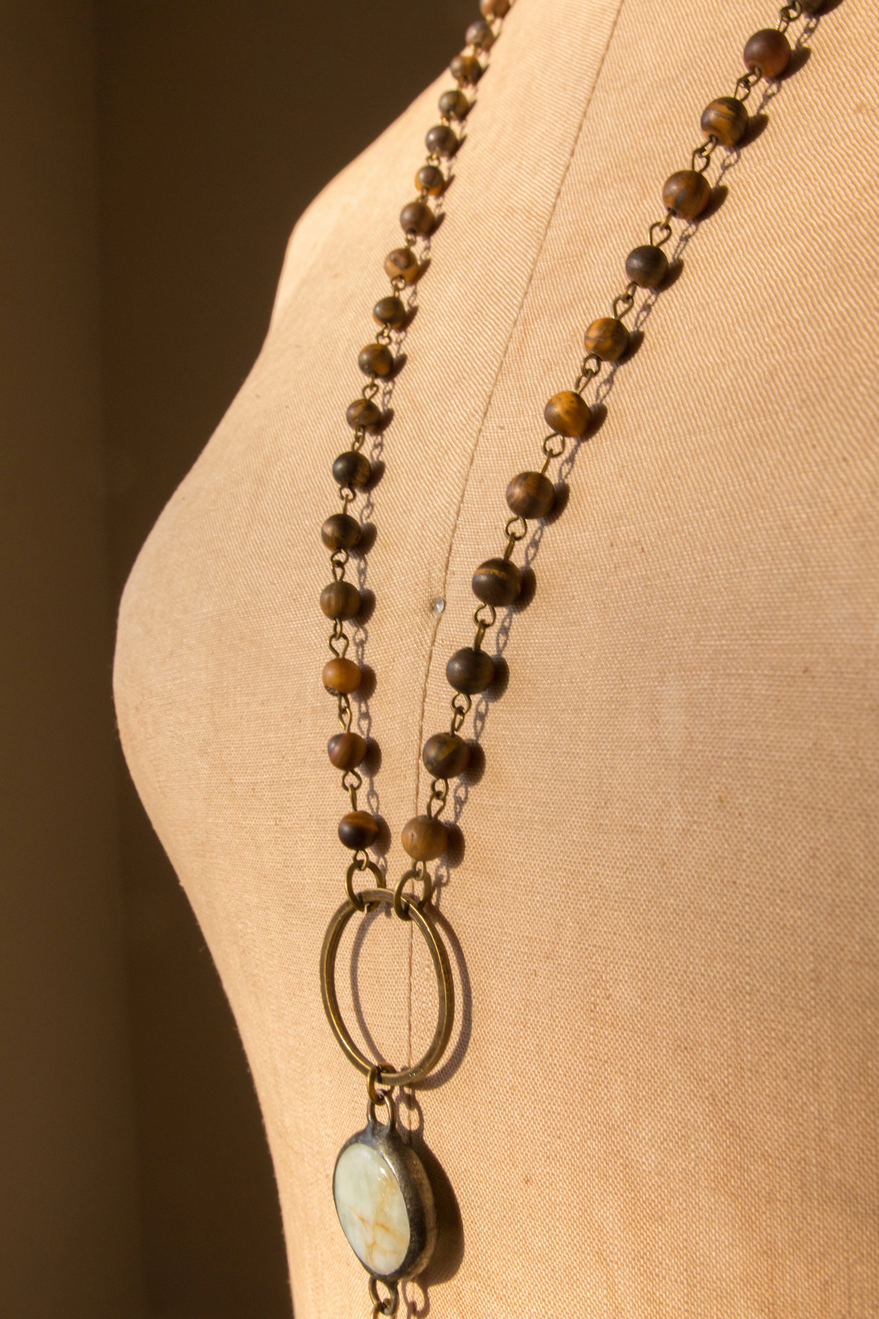 Boho Brass Pendant Necklace