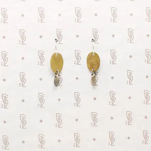 Brass & Silver Petal Earrings by Brin