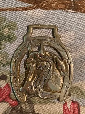 Brasses Vintage English Horse Bust and Horseshoe Form