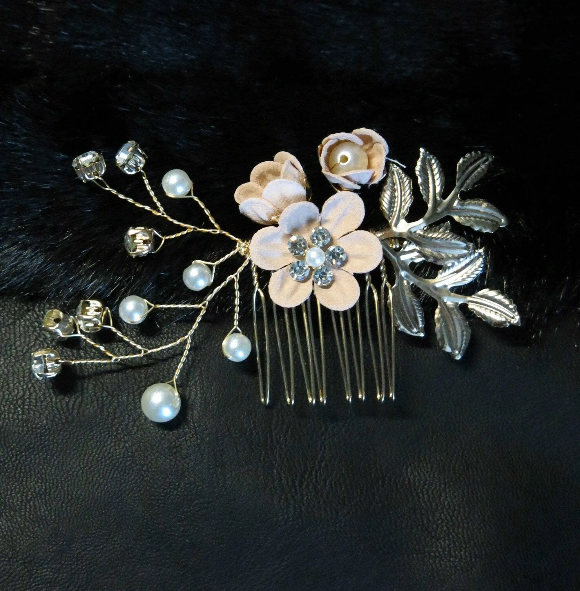 Bridal Dusty Pink Flower 2 PC Hairpin Set, Wedding Velvet Fabric Pink Hair Pins, Bridesmaid Blush Flower Hairpin, Set of 2