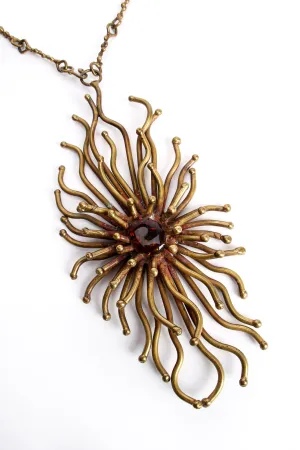 Brutalist Sunburst Blossom Pendant