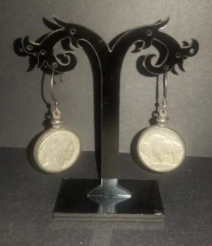 Buffalo/Indian Head Nickel Fish-hook Earrings
