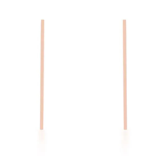 Carolee Rose Gold Stainless Steel Long Line Drop Earrings