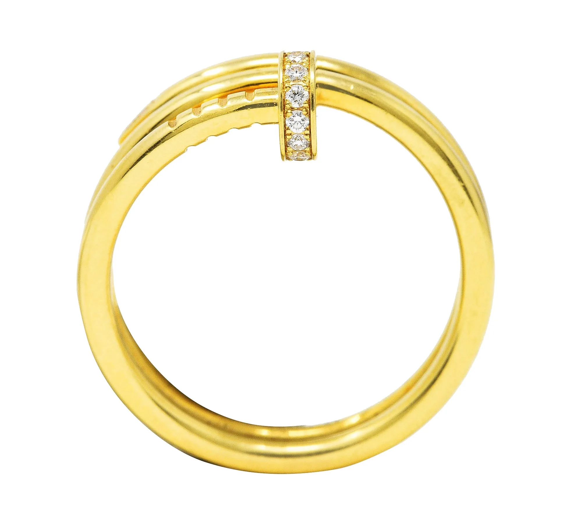 Cartier Diamond 18 Karat Yellow Gold Juste Un Clou Nail Vintage Ring