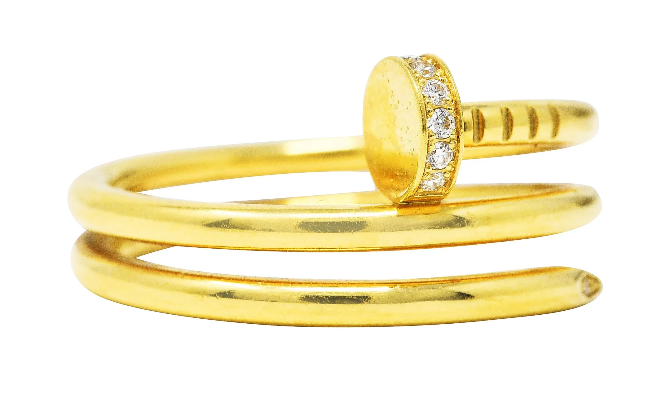 Cartier Diamond 18 Karat Yellow Gold Juste Un Clou Nail Vintage Ring