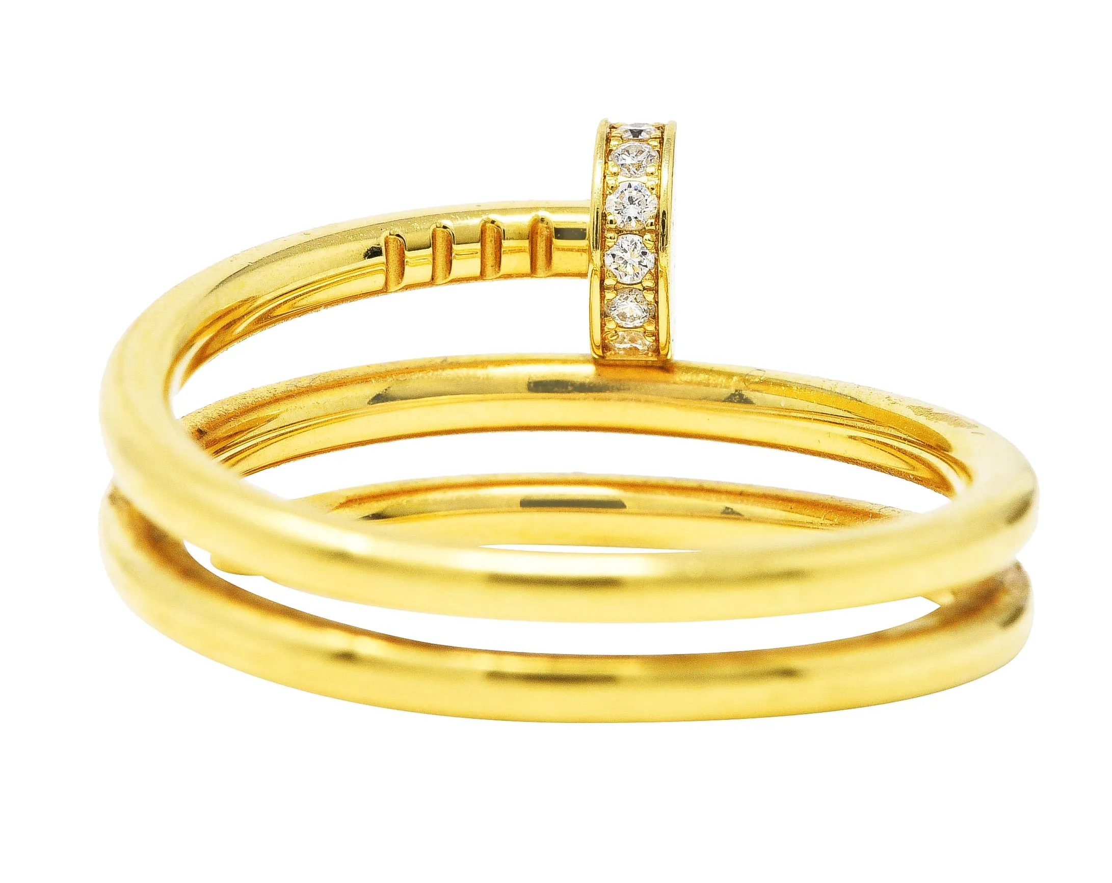 Cartier Diamond 18 Karat Yellow Gold Juste Un Clou Nail Vintage Ring