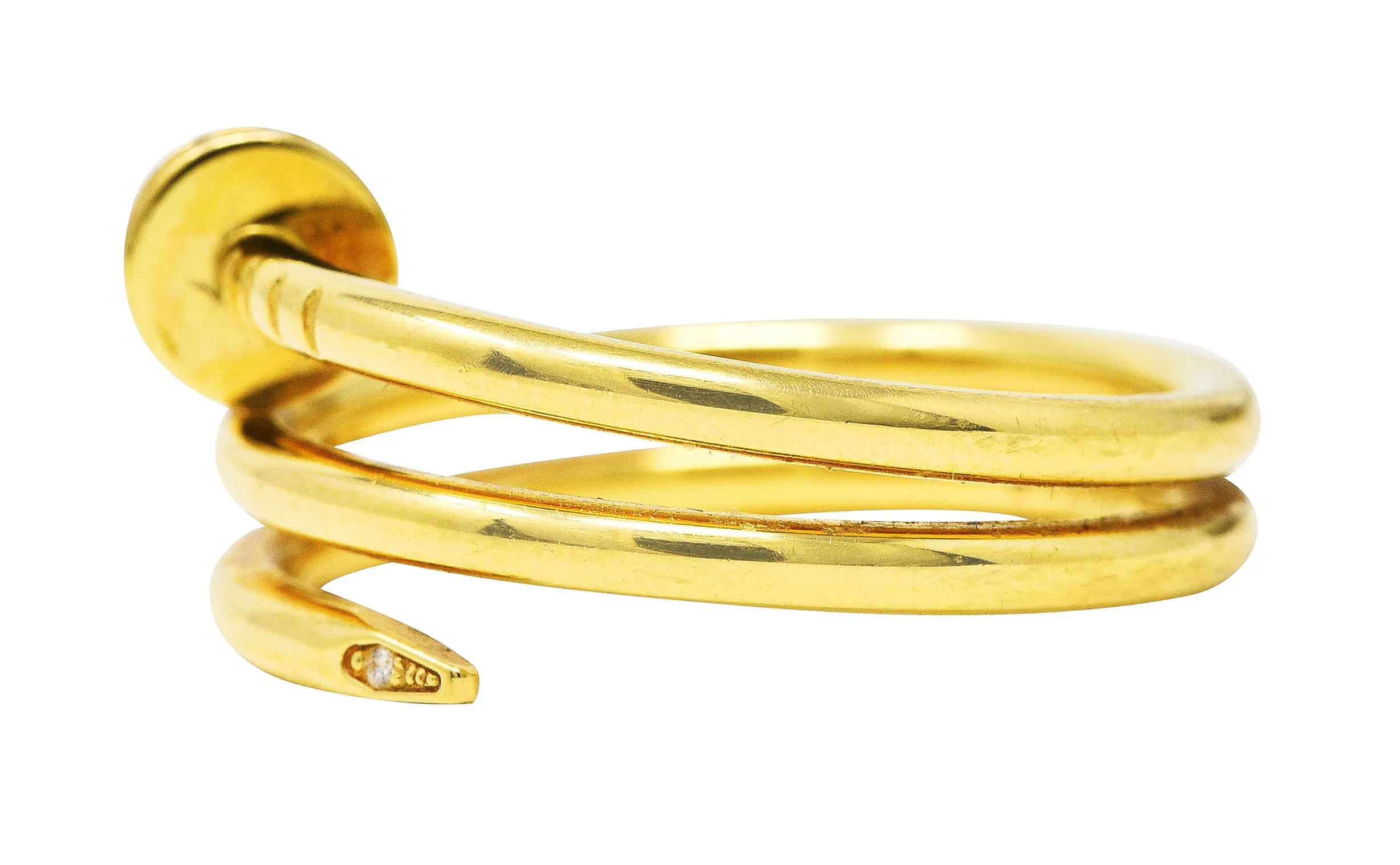 Cartier Diamond 18 Karat Yellow Gold Juste Un Clou Nail Vintage Ring