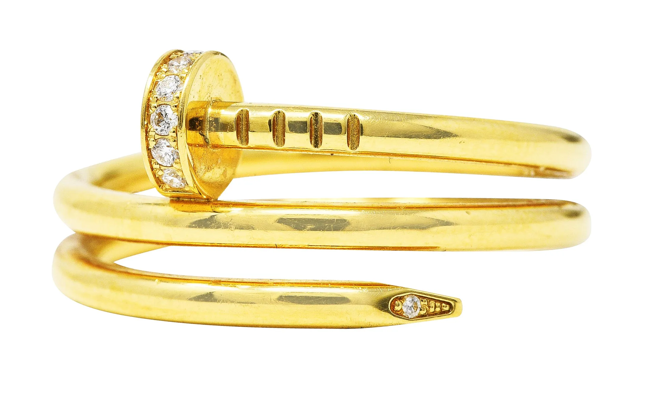 Cartier Diamond 18 Karat Yellow Gold Juste Un Clou Nail Vintage Ring