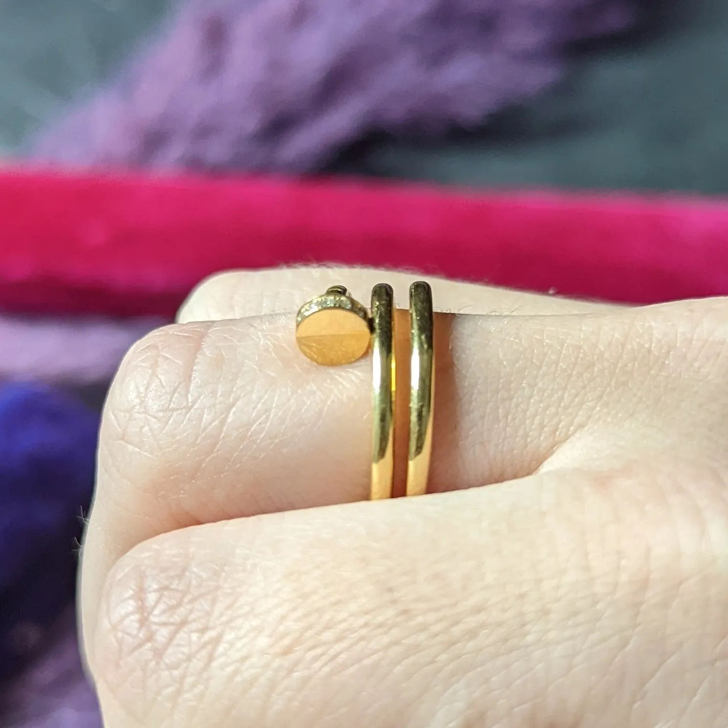 Cartier Diamond 18 Karat Yellow Gold Juste Un Clou Nail Vintage Ring