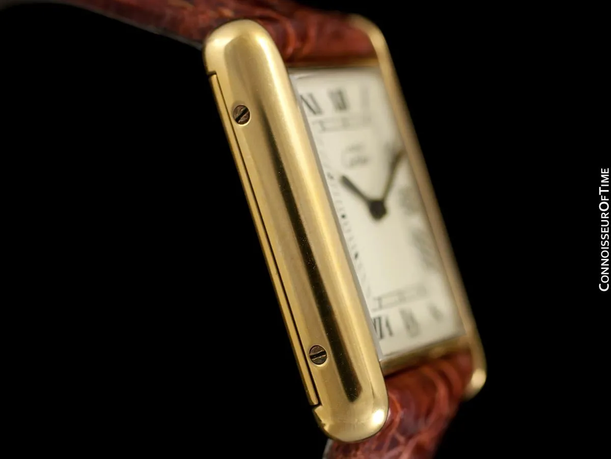 Cartier Vintage Mens Tank Mechanical Watch - Gold Vermeil, 18K Gold over Sterling Silver