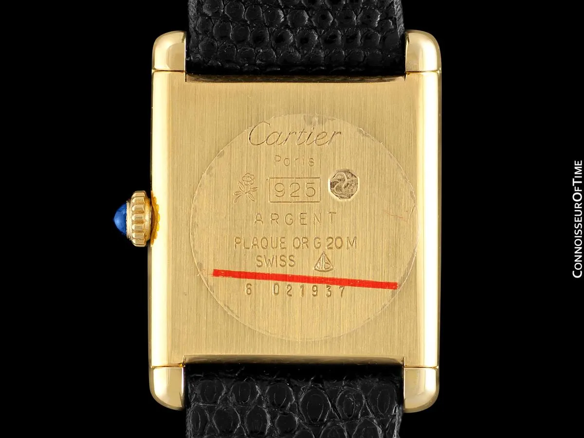 Cartier Vintage Mens Tank Mechanical Watch - Gold Vermeil, 18K Gold over Sterling Silver