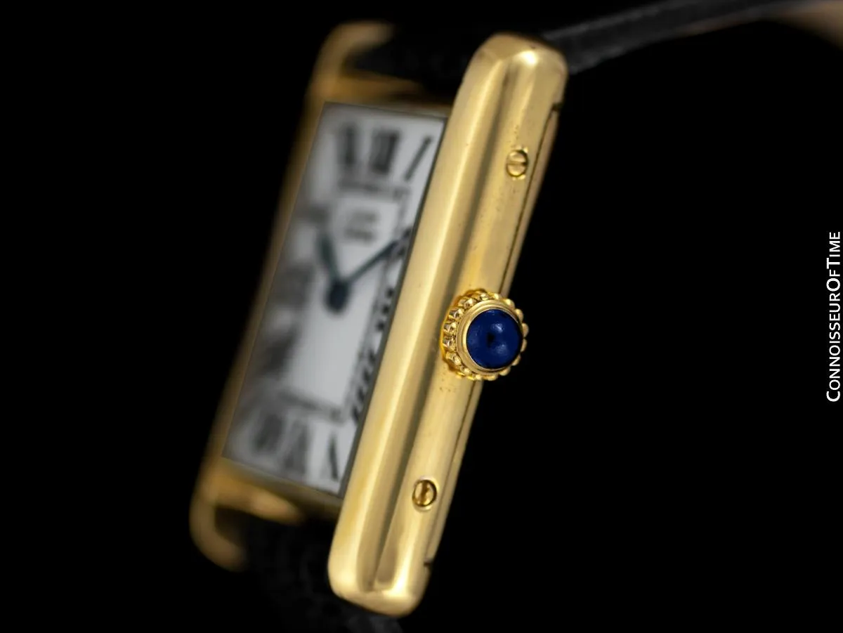 Cartier Vintage Mens Tank Mechanical Watch - Gold Vermeil, 18K Gold over Sterling Silver