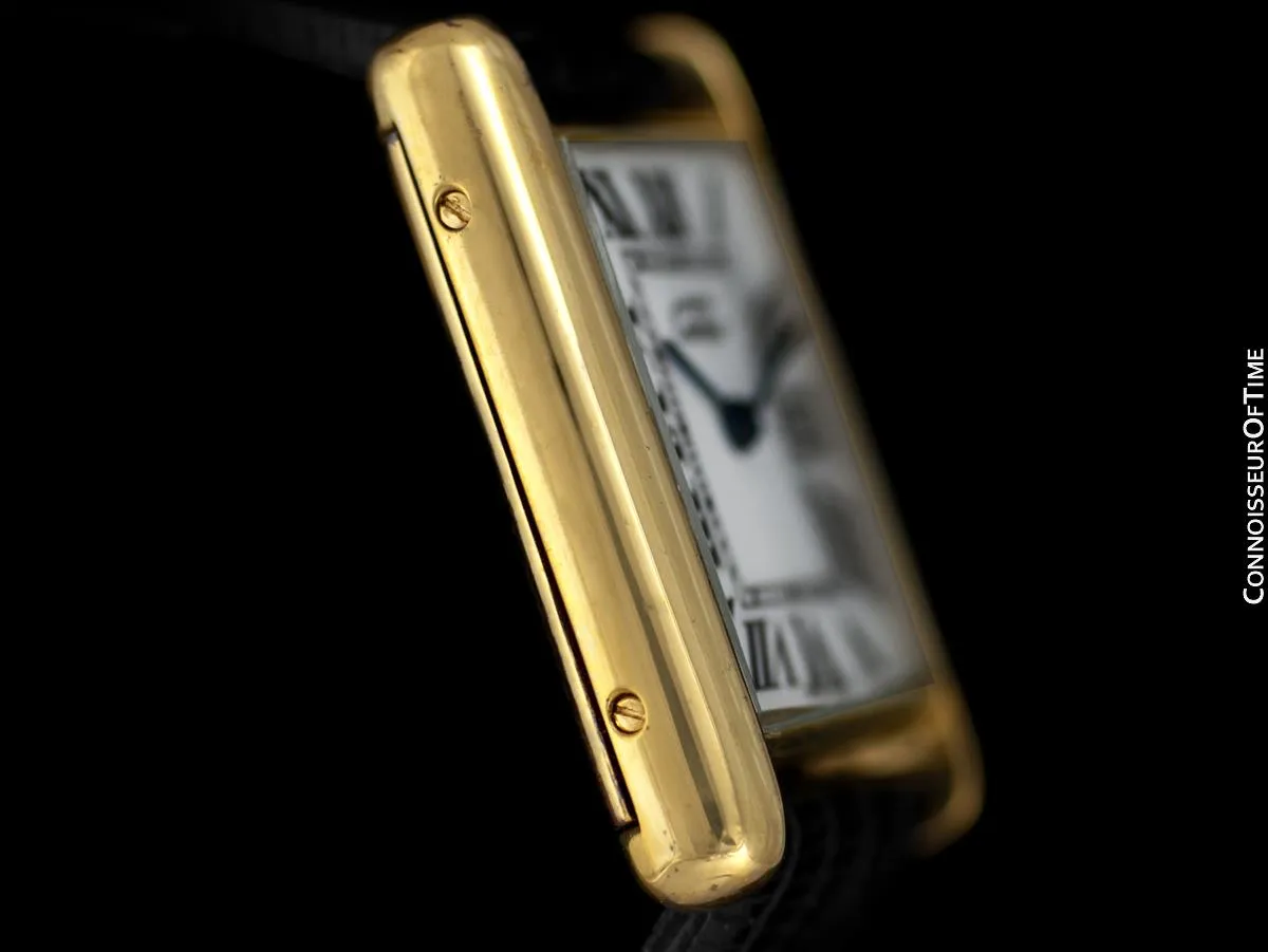Cartier Vintage Mens Tank Mechanical Watch - Gold Vermeil, 18K Gold over Sterling Silver