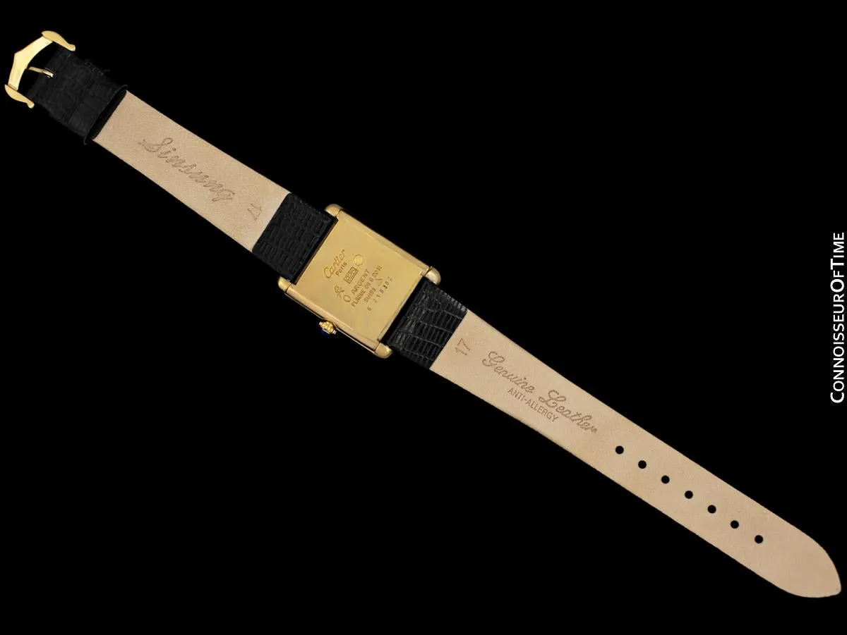 Cartier Vintage Mens Tank Mechanical Watch - Gold Vermeil, 18K Gold over Sterling Silver