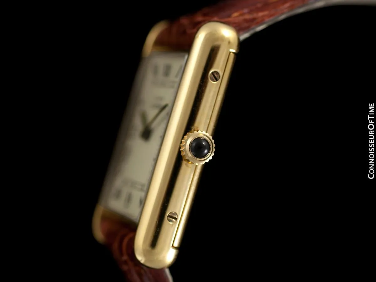 Cartier Vintage Mens Tank Mechanical Watch - Gold Vermeil, 18K Gold over Sterling Silver
