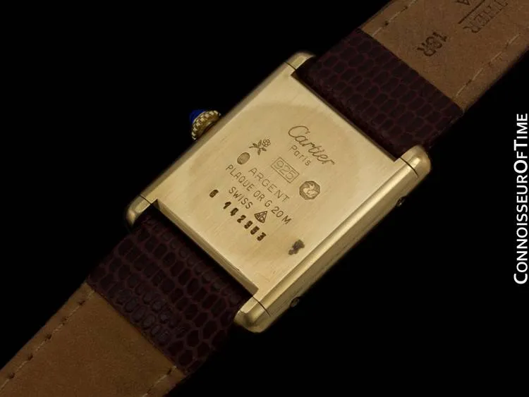 Cartier Vintage Mens Tank Watch - Gold Vermeil, 18K Gold over Sterling Silver
