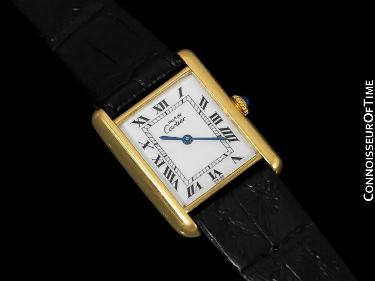 Cartier Vintage Mens Tank Watch - Gold Vermeil, 18K Gold over Sterling Silver