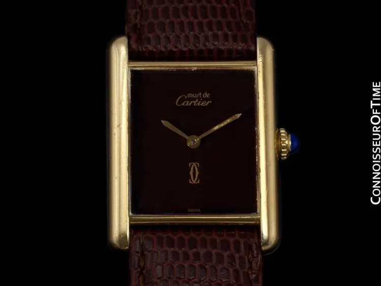 Cartier Vintage Mens Tank Watch - Gold Vermeil, 18K Gold over Sterling Silver