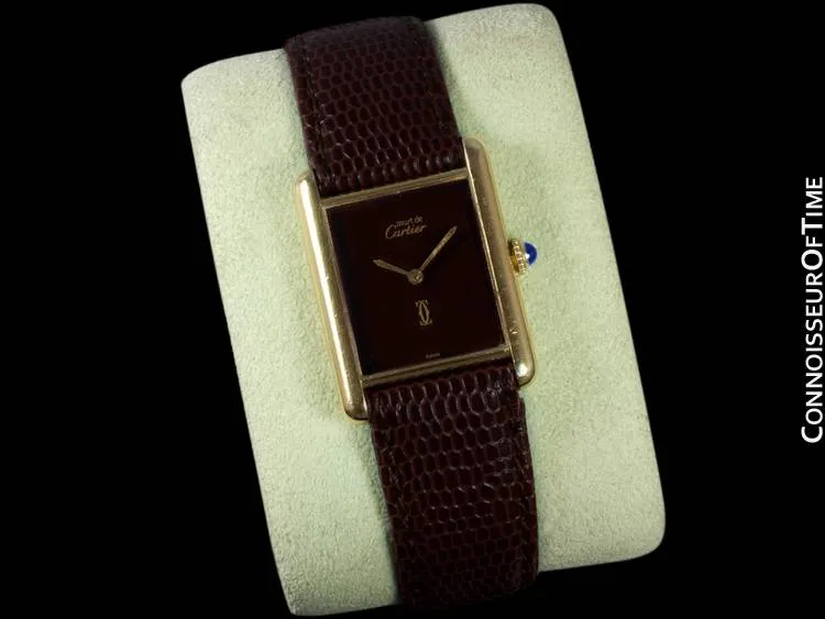 Cartier Vintage Mens Tank Watch - Gold Vermeil, 18K Gold over Sterling Silver