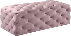 Casey Pink Velvet Ottoman/Bench