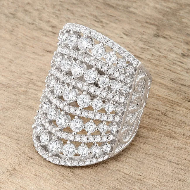 Charlyn Art Deco Cluster Statement Cocktail Ring | 7ct