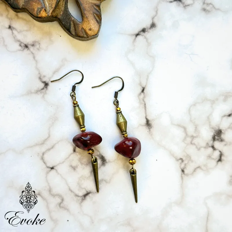 Cherry Red Chrysocolla Necklace with African Goddess Pendant