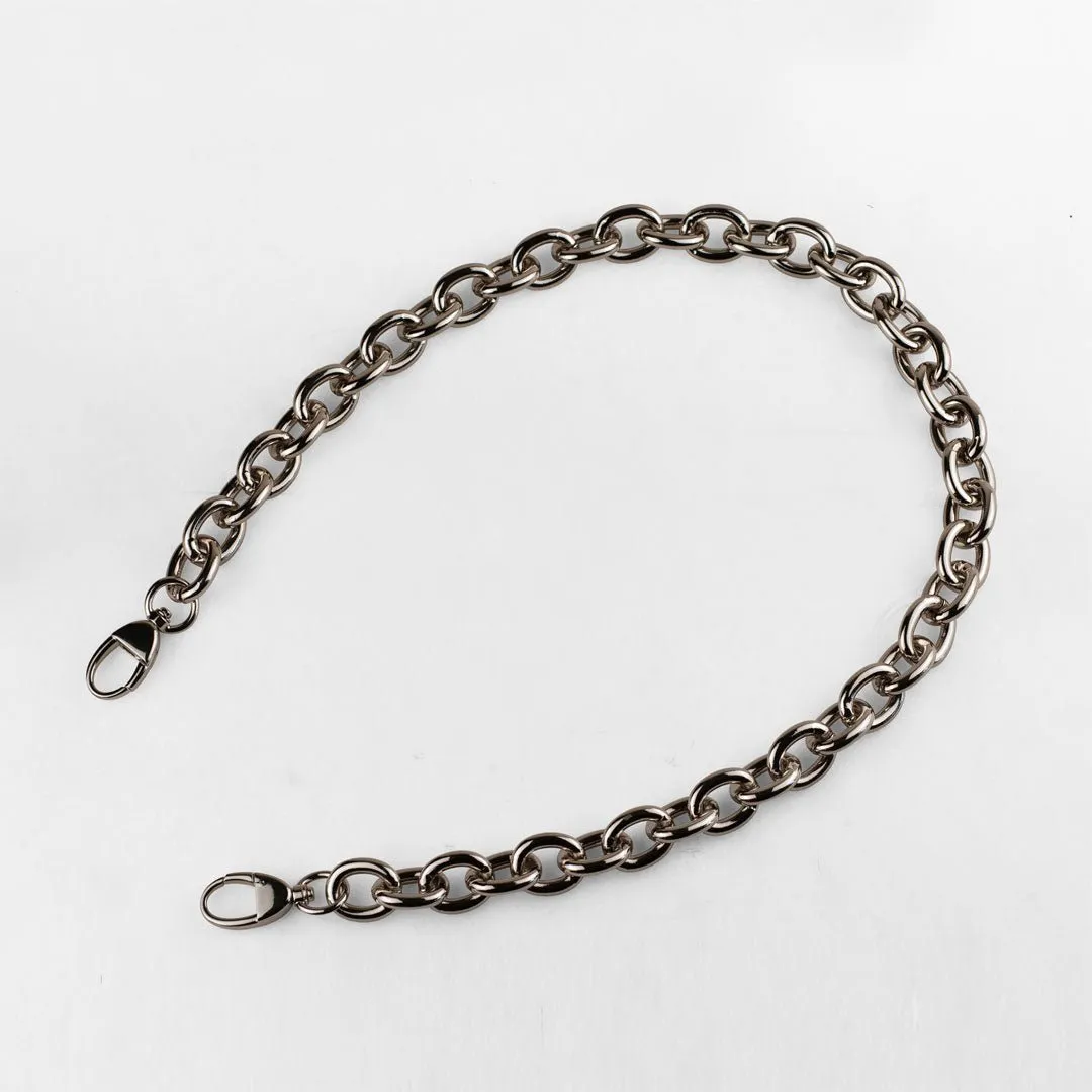 Chunky Loop and Nickel Finish Chain Strap
