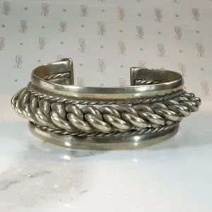 Chunky Twisted White Brass Cuff Bracelet