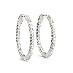 Classic Inside-Out 2.00 ctw Diamond Hoop Earrings Shared Prong