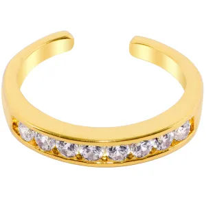 Clear CZ Gem Gold Tone Summer Bling Toe Ring