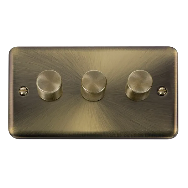 Click Deco Plus DPAB153 3-Gang 2-Way 400W Dimmer Switch - Antique Brass